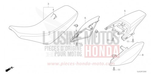 SITZ/KOTFLUEGEL, HINTEN CRF50FN de 2022